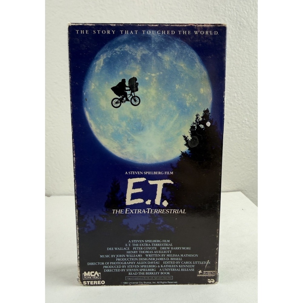 E.T. The Extra Terrestrial VHS 1982 MCA Home Video Green Reel Hi-Fi Slipcase PG
